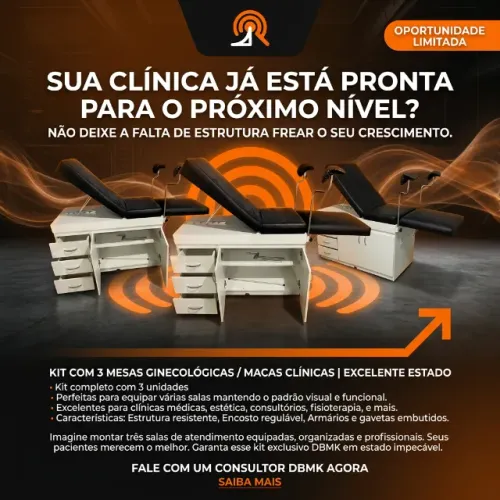 KIT COM 3 MESAS GINECOLÓGICAS / MACAS CLÍNICAS | EXCELENTE ESTADO