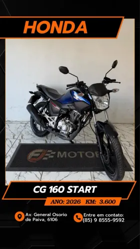 Honda CG 160 start ano 2026, Zero Aceitamos cartões e Financiamento bancário