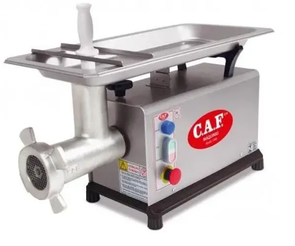 MOEDOR DE CARNE BOCA 10 C/ NR-12 MONOFÁSICO ELETRÔNICA 220V PARCIAL INOX CAF