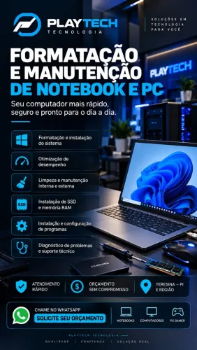 ? Manutenção e Formatação de Notebook e PC | PlayTech