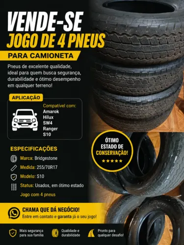Jogo de 4 pneus Bridgestone 255/70 R17