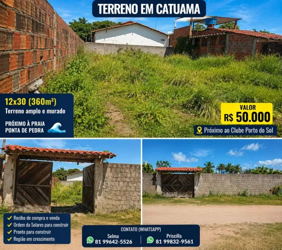 Terreno 12x30 em Catuama perto da praia - R$50 mil oportunidade!?