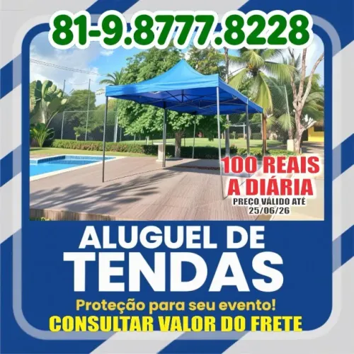 ALUGO TENDA SANFONADA 3X3 AZUL 100 REAIS A DIÁRIA. 81-9.8777.8