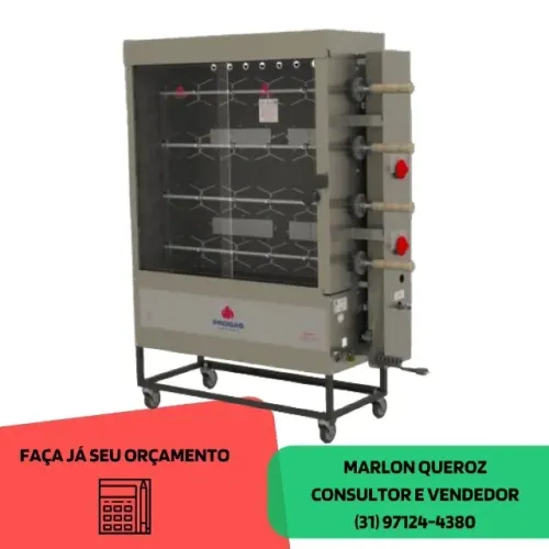Assadeira de Frango 4 Espetos Progas Nova Bivolt