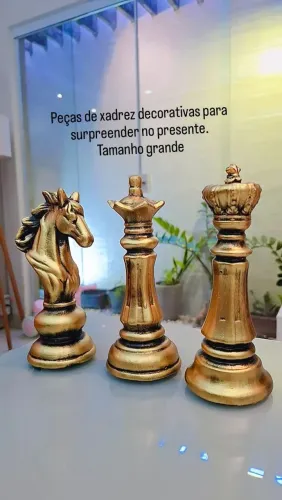 Peças de xadrez decorativas tamanho grande para presente