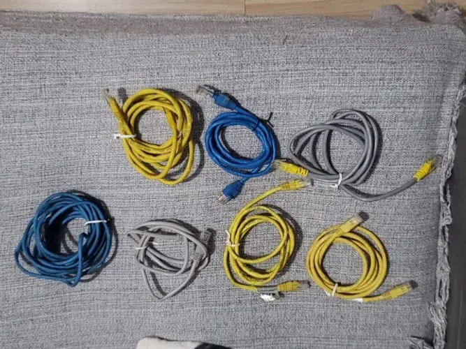 Kit Lote 6 Cabos De Rede Ethernet RJ45 Vários Tamanhos