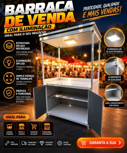 BARRACA DE VENDAS COM ILUMINAÇÃO LED