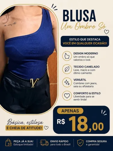 Blusa com alça única 