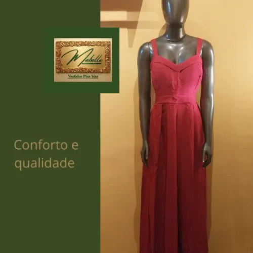 Vestido Longo Social Poliéster Com Elastano