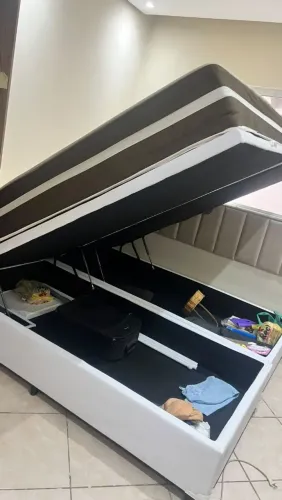 CAMA BAÚ KING SIZE SUPER NOVA, COLCHAO MOLANENSACADA ÓTIMO ESTADO!