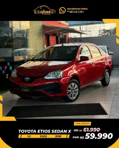 Toyota Etios X Sedan 1.5 Flex 16V 4P Mec. 2018