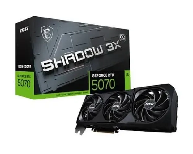 Placa de Vídeo RTX 5070 12gb GDDR7 MSI Shadow X3 Triple Fan Nvidia DLSS 4.5