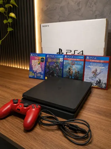 ? PS4 Slim 1TB Completo + 4 Jogos + Caixa | Entrega Grátis + Teste na Hora!