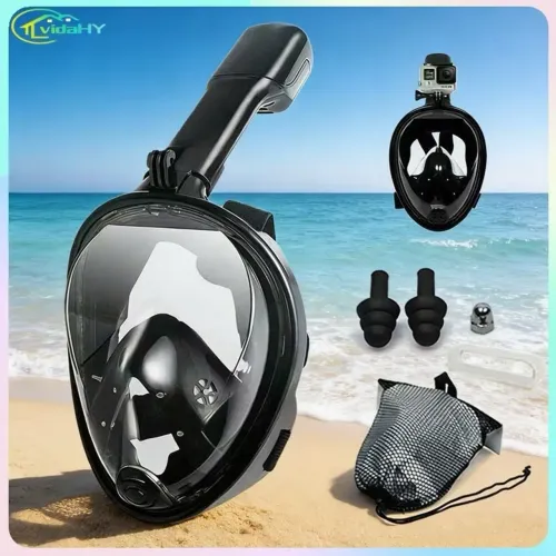 Máscara de mergulho com snorkel rosto inteiro 
