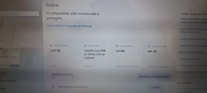 Lenovo i3 5aG 8gb/500hd w10 Bluetooth bateria boa DISPENSO CURIOSOS 