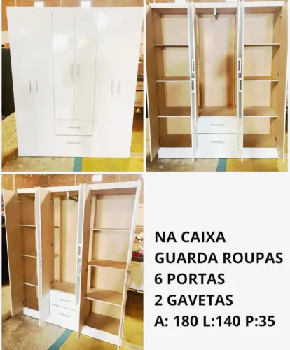 Novos MONTADOS ou NA CAIXA Roupeiros 2 a 7 Portas Multiuso Sapateira Cômoda a partir R$219