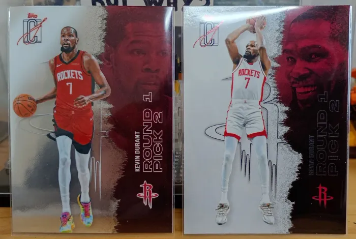 lote 5 cards nba topps signature class 25/2026: 2 chrome + 3 base (houston rockets)