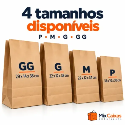 500 sacolas personalizadas kraft para delivery! 1x0