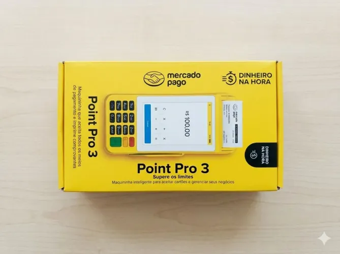 Máquina de Cartão Point Pro 3 Mercado Pago - Seminova e Completa