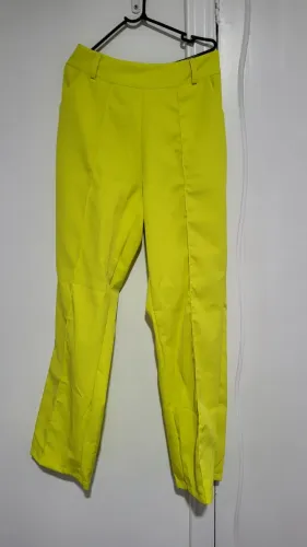 Calça feminina viscose verde limão M nova