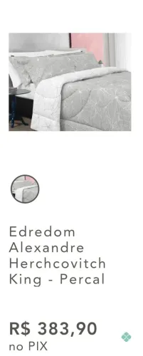 Edredon novo já pré-lavado da loja Zelo tam. King. Apenas perdi o prazo de troca.