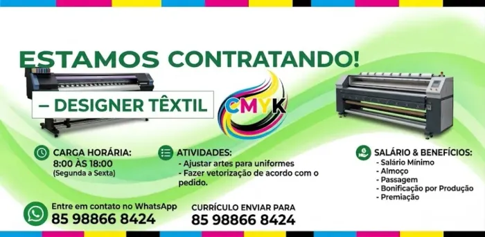 Vaga Designer Sublimação
