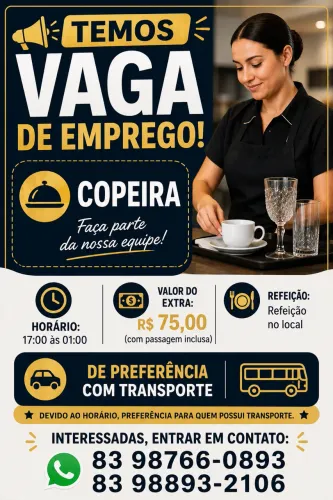 Vaga para copeira