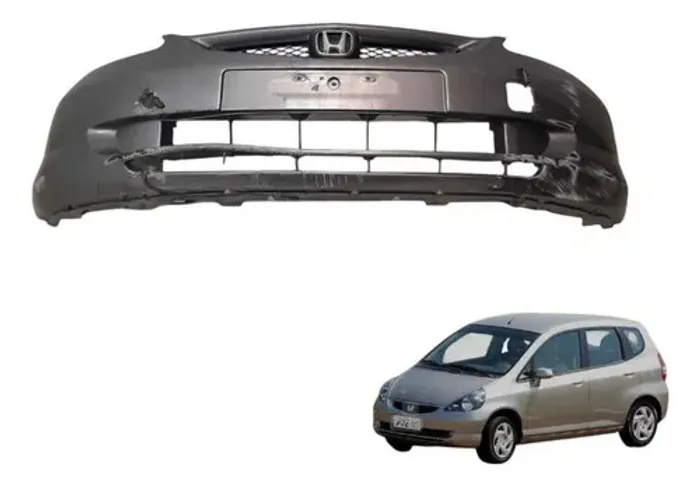 Parachoque Dianteiro Honda Fit 2004 C/detalhes Prata