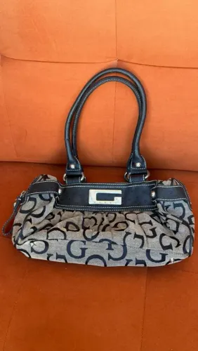 ?Bolsa Satchel Guess Original com Monograma e Alças de Ombro