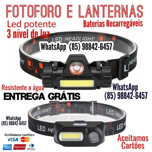 Fotoforo profissional e lanternas de cabeça. Entrega Grátis. 