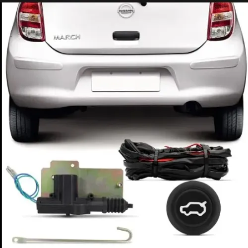 Kit Abertura de Porta Malas Nissan March 12 13 14 15 16 17 2 e 4 Portas Abre no Botão e Al