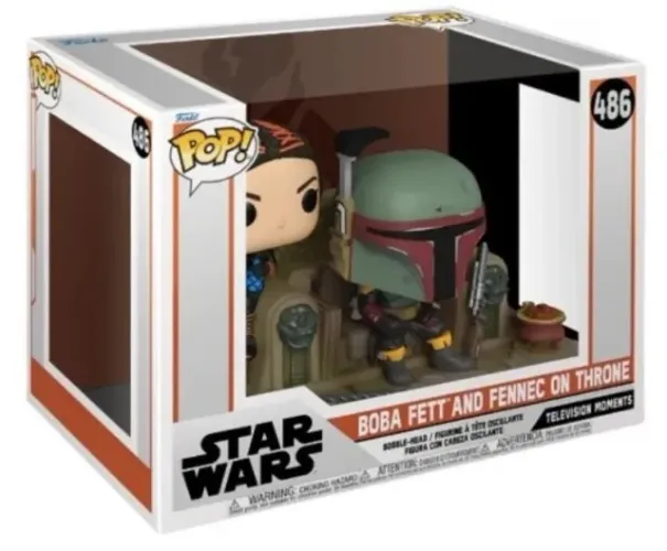 Funko Pop Boba Fett & Fennec on Throne The Mandalorian 486