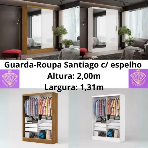 Guarda-Roupa Santiago c/ espelho 2 Portas LD