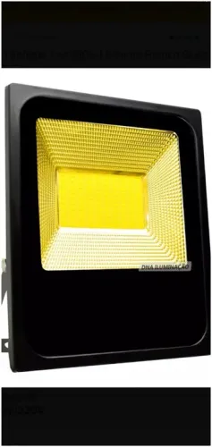Refletor led holofote 100w 100 watts luz amarela