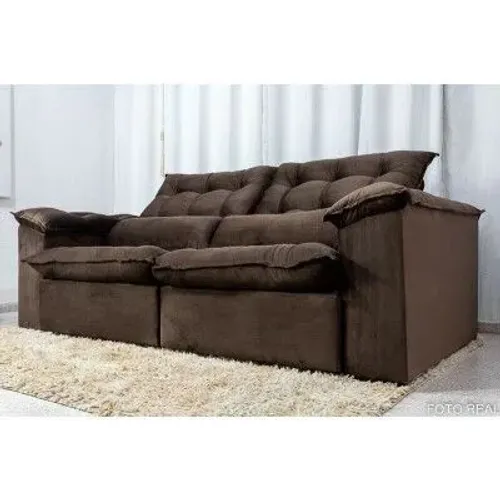 Sofá Retrátil Reclinável 2.30m Ipanema Veludo  rf6227m