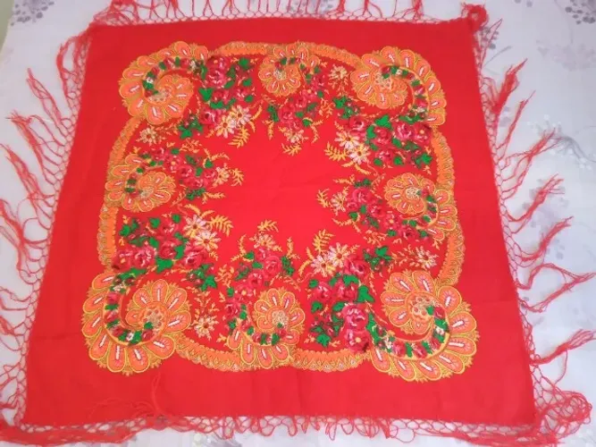 Xale Português - Decoração Floral - Lindíssimo - Novo