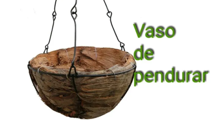 Vaso de Pendurar casca de Coco