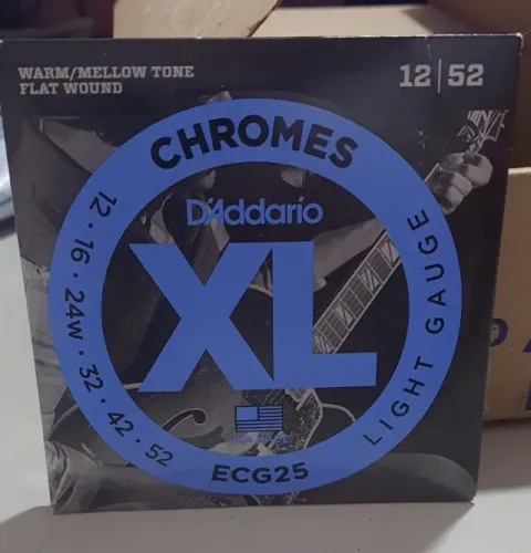 Jogo de cordas para guitarra - D'Addario XL Chromes ECG25 Flat Wound