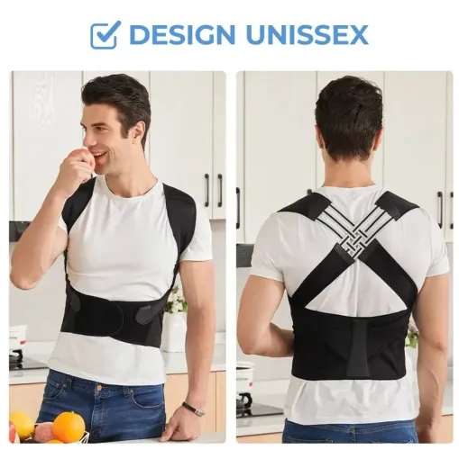 Colete corretor postural unissex com faixa elástica <br>