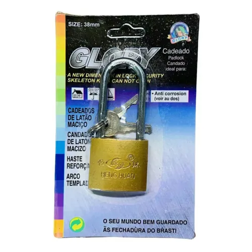 Cadeado de Latão Maciço 38mm - Segurança e Qualidade