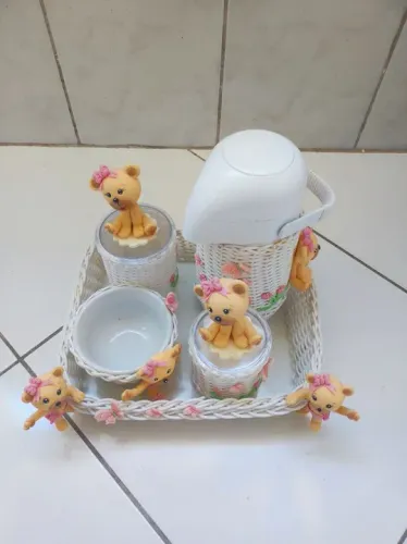 Conjunto de Chá Infantil Urso com 3 ninchos