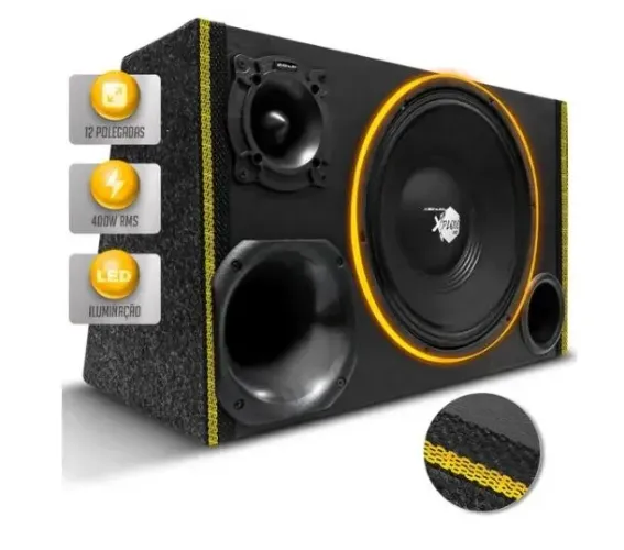 Caixa De Som Trio Automotivo Champion 12 Polegadas