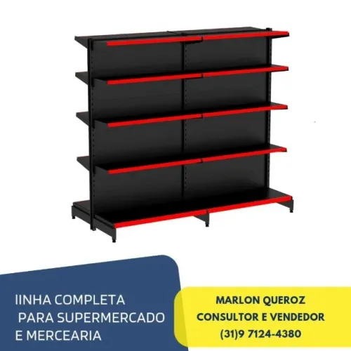 Gondola Central Preta 1,70x2,0M Nova