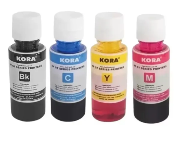 Kit tintas similares linha GT para impressora HP com 04 cores