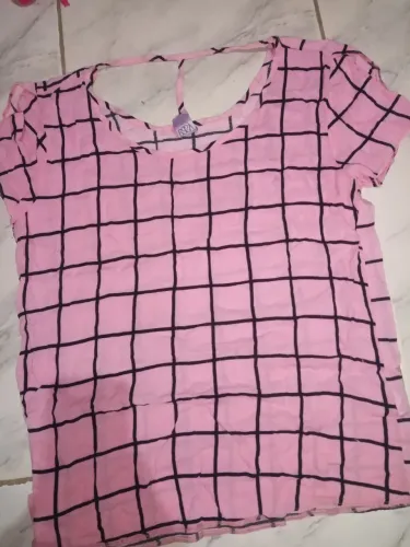 Blusa xadrez rosa 