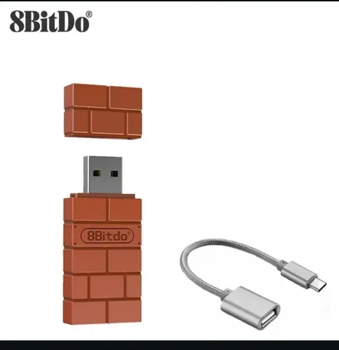 8 bitdo + cabo usb adaptador tipo c 89,0<br>Adapor de controle universal para Nintendo switch