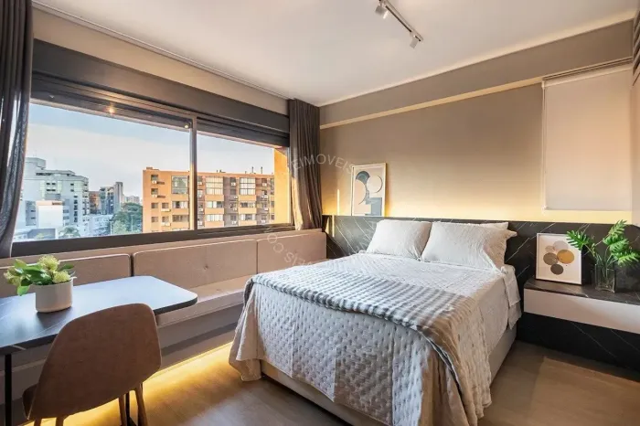 Apartamento Studio mobiliado para alugar no Rio Branco com 1 quarto.