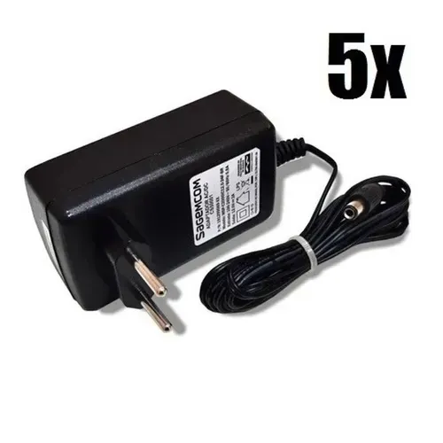kit 5 unid Fonte Bivolt 12V 2A com Led Plug P4 Sagemcom