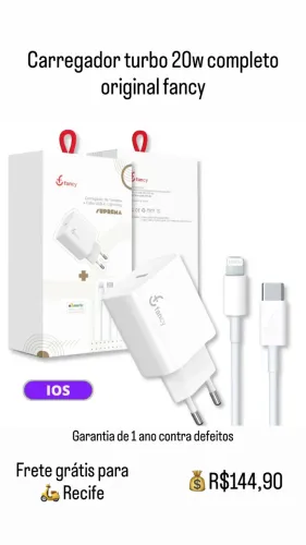 Carregador iPhone 17 pro max 30w completo