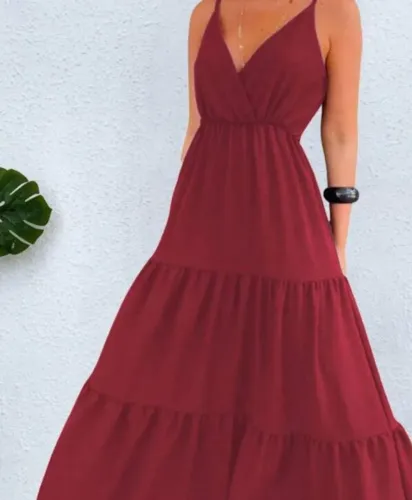Vestido longo vermelho de festa